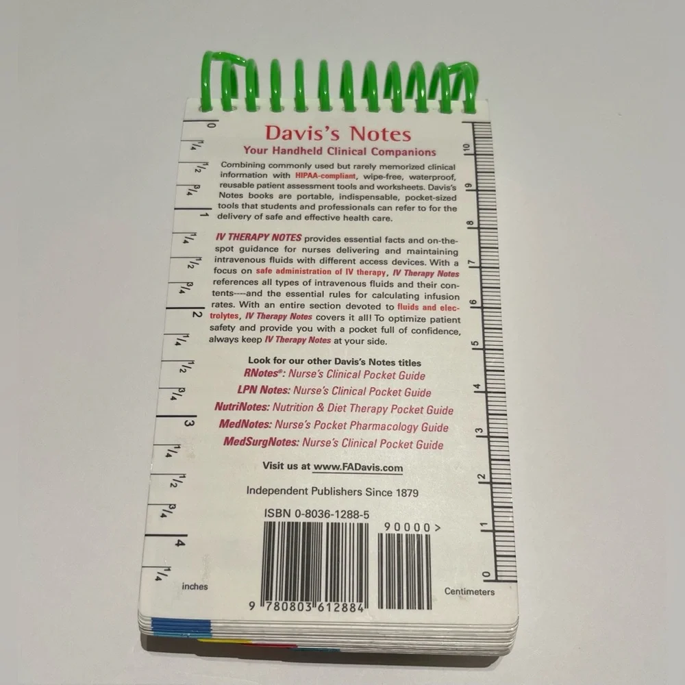 IV Therapy Notes: Nurse’s Clinical Pocket Guide